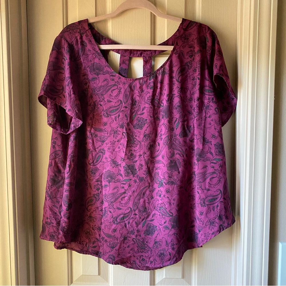 Torrid Purple Paisley Blouse Sz 0